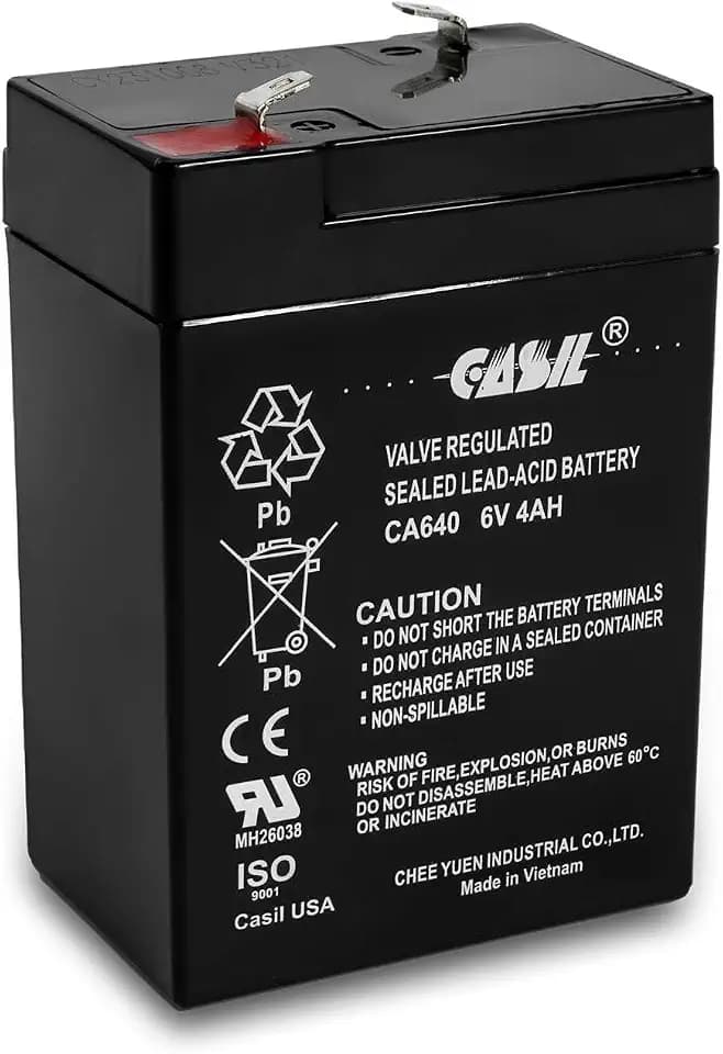 Casil CA640 6V 4Ah Battery – Replacement for Lithonia ELB06042 Emergency Light Battery, ELB 06042 – Compatible with Lithonia Exit Signs & Commercial Emergency Lighting Fixtures