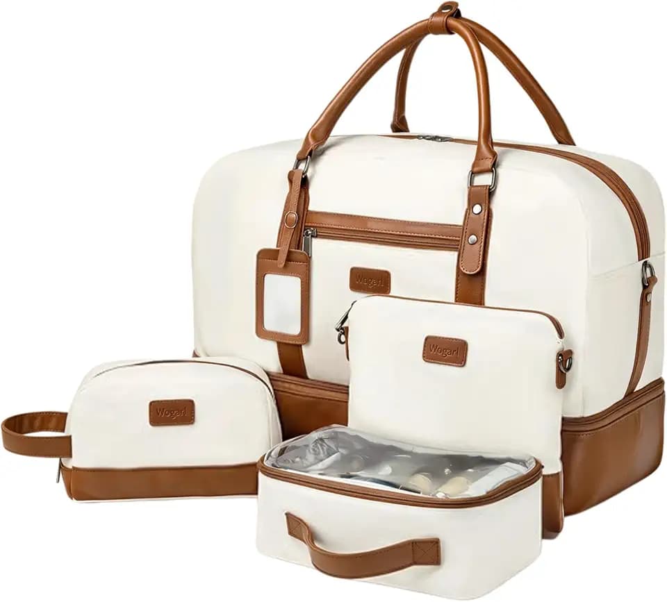 4PCS Weekender Bags for Women Large Overnight Weekend Travel Duffel Bags