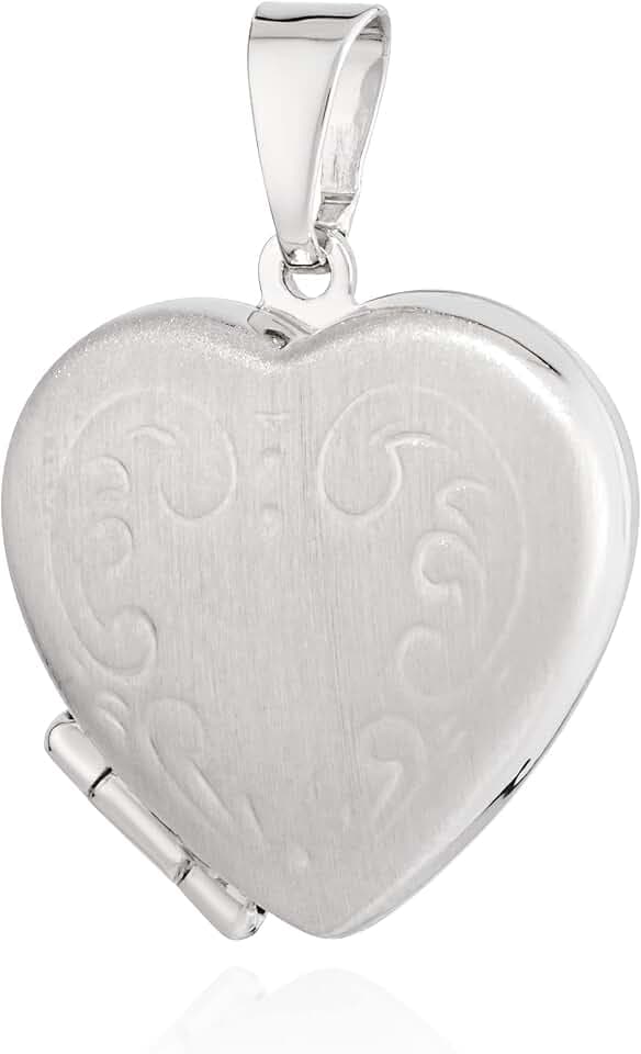 NKlaus Herz-Medaillon, 925 Silber, matt, Amulett, 17x16mm