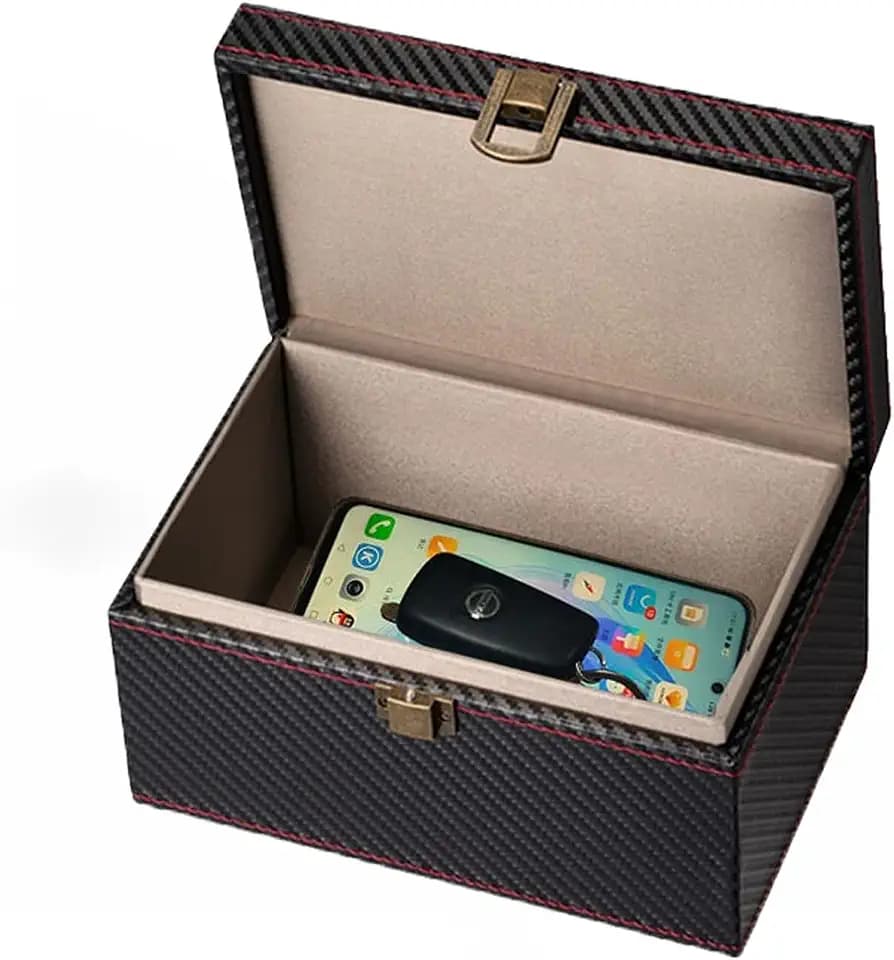 Faraday Box, Faraday Box für Autoschlüssel – RFID Signal Blocker, Diebstahlschutz, Anti-Scanning, Anti-GPS-Tracking, Schlüsselanhänger Signalabschirmung (19 * 12 * 9CM)