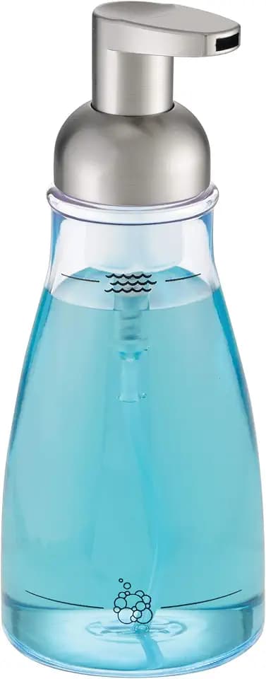 iDesign Foaming Soap Dispenser, Clear and Brushed Nickel