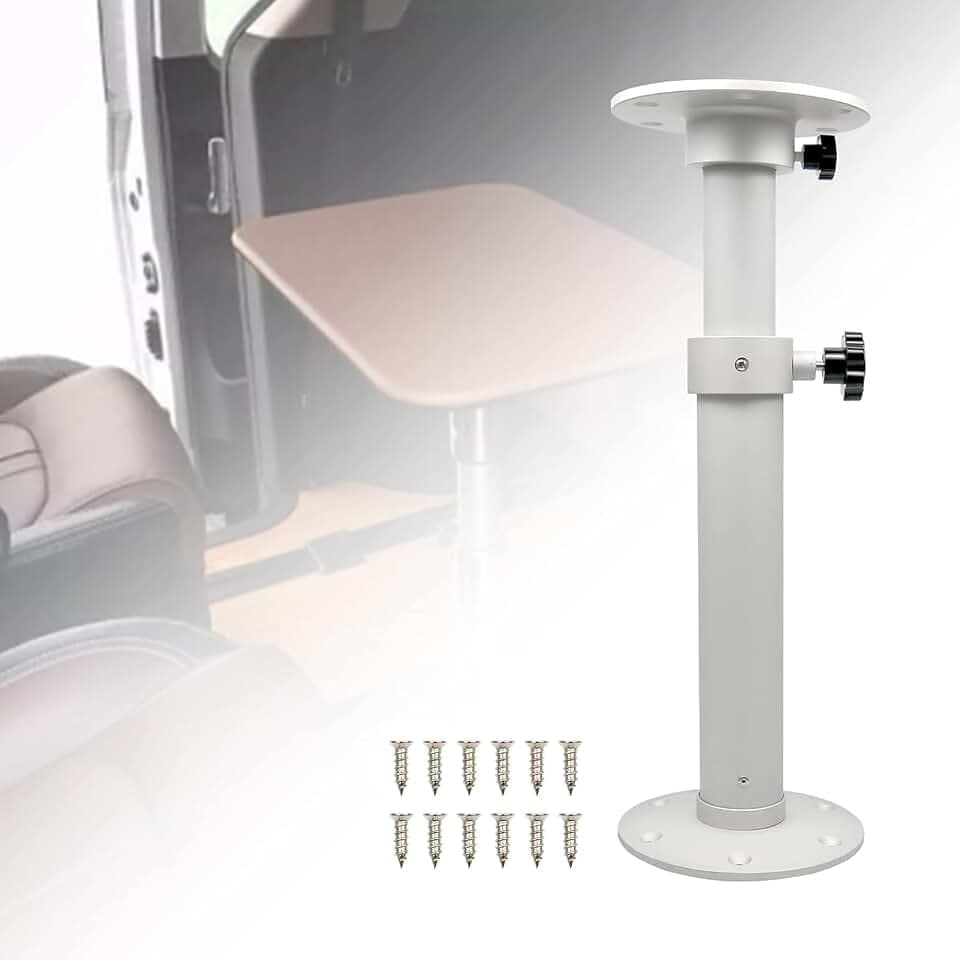 Tischbeine für Wohnmobile,Einstellbare Höhe 46–70 cm,Abnehmbares RV-Tischbein für Wohnmobil,Boot,Yacht,Wohnmobil,Weiß