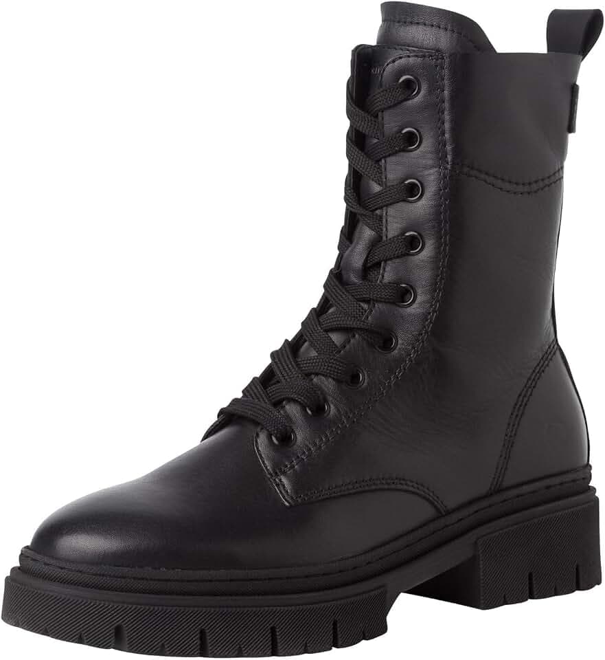 Tamaris 1-25213-43-001 Damen Schnürboot Leder schwarz schwarz