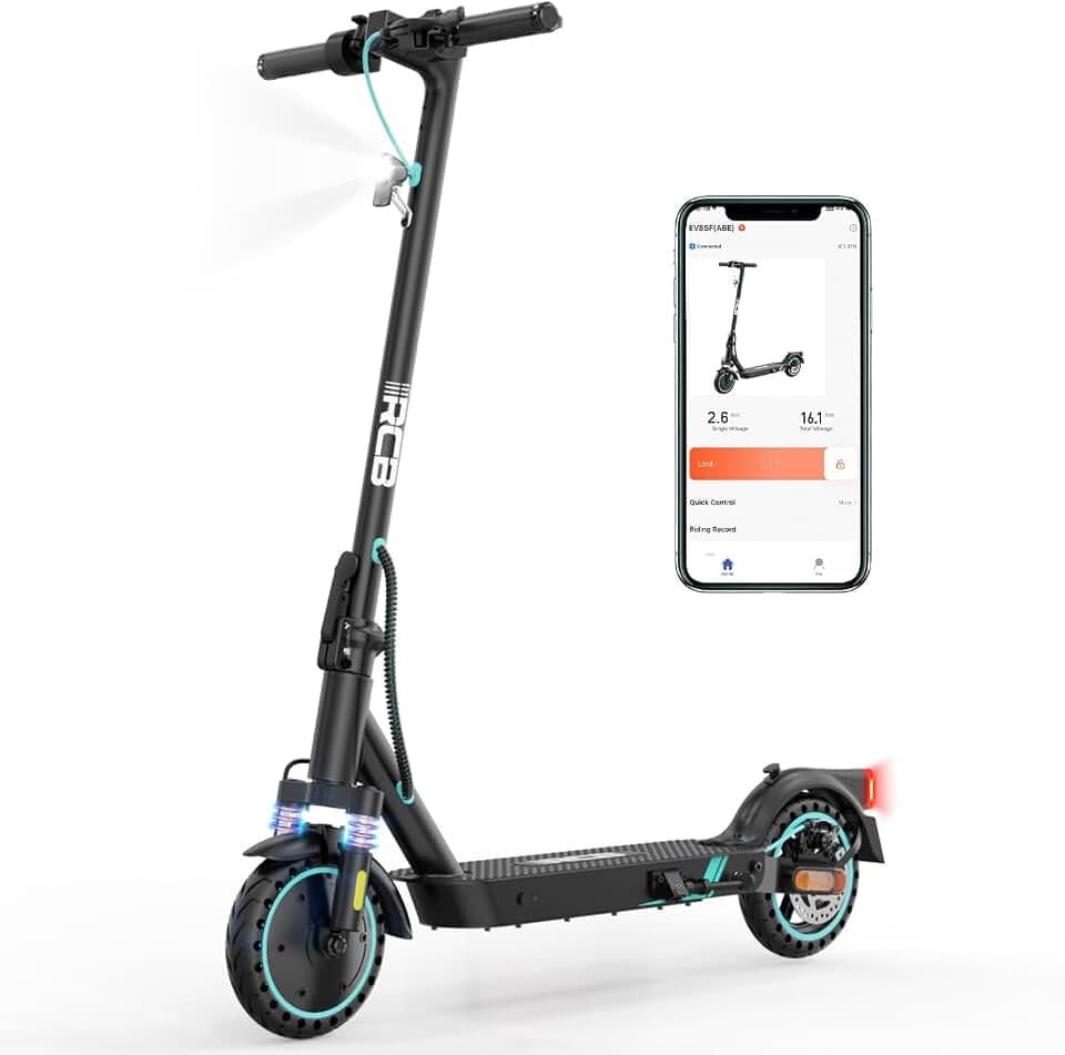 RCB E-Scooter mit Straßenzulassung (ABE), Elektroroller, 8,5-10 Zoll, 7,8Ah-11.4Ah Akku, 400W Motor, 23-40 km Reichweite, Faltbarer e Roller, APP-Steuerung, Doppelbremse, Doppelstoßdämpfer
