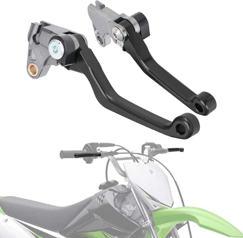 Brake Clutch Levers for KLX 110 KLX110 2002-2025 KLX110L 2010-2025 Dirt Pit Bike Adjustable CNC Lever Pivot Set Secure Vibrant Anodized Black
