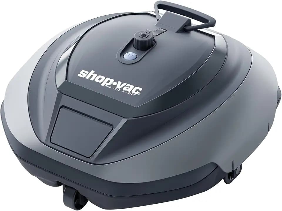 Shop-Vac Cordless Robotic Pool Cleaner, Superior Suction, Smart Sensor, DirtLock 2.0, 90-Min Runtime for Above-Ground Flat Pools up to 850 Sq.Ft.