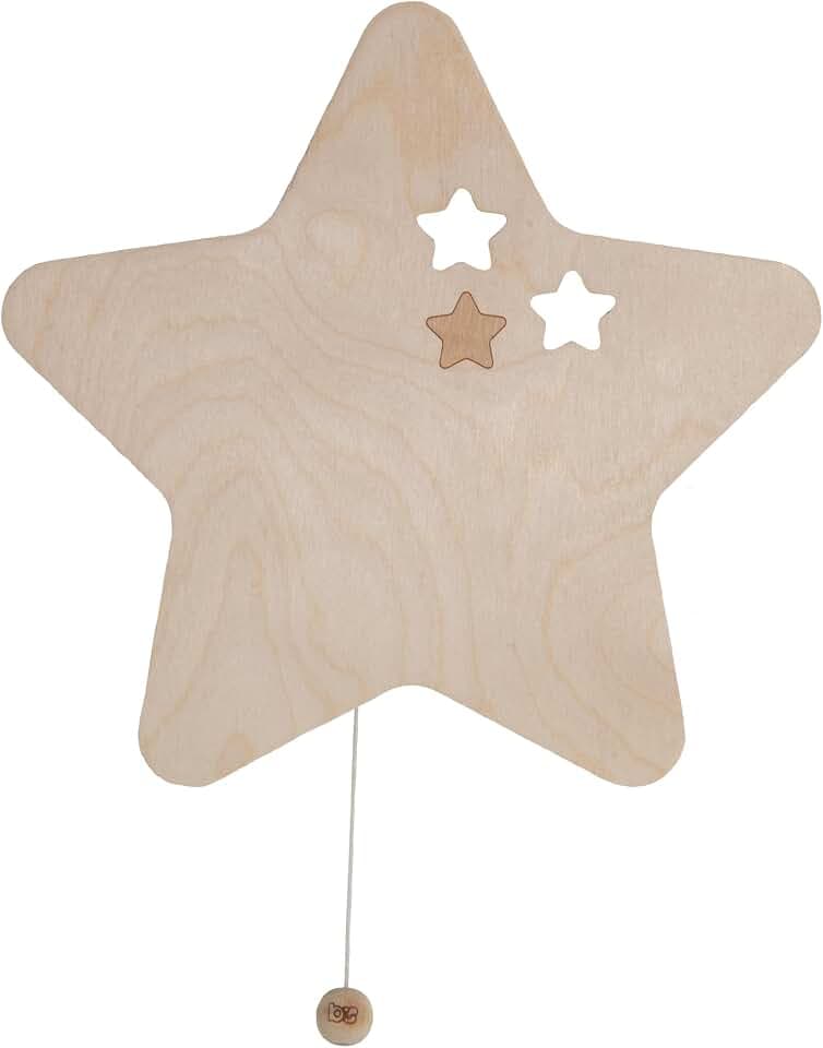 Baby's Only - Baby Wandlampe - Stern - Wandleuchte für Babyzimmer - Nachtlampe mit batterie für Kinderzimmer - FSC-Gütezeichen Holzlampe - 25000 Brennstunden - Wandlampe bemalbar