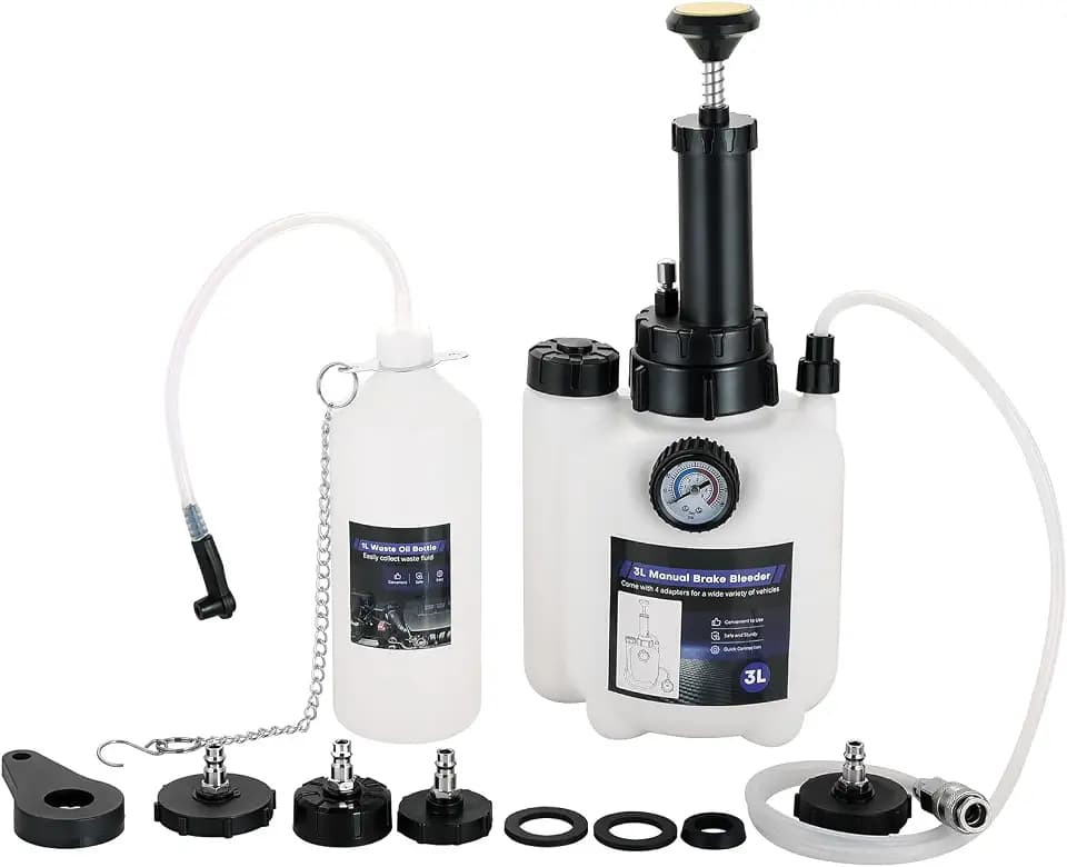 3L Brake Bleeder Kit with 1L Collection Bottle&4 Reservoir Adapters
