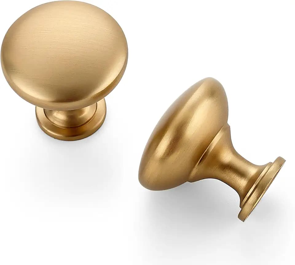 Ravinte Champagne Bronze Round Zinc Cabinet Knobs,1-1/6 Inch,30 Pack
