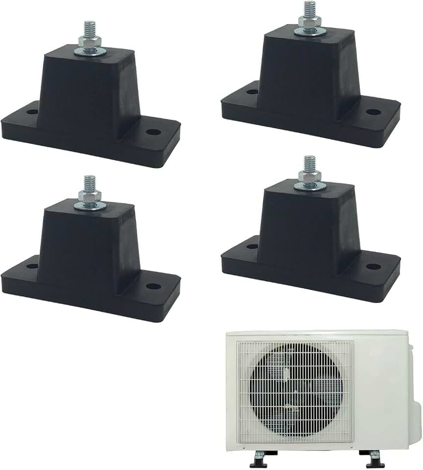 4 STK Klimaanlagen Stoßdämpfer, Gummilager Klimaanlagen Stoßdämpfer, Klimaanlage Vibrationsdämpfer Gummidämpfer, Höhe 4cm Schwingungsdämpfer,passend für Innen- und Außenklimaanlagen (schwarz)