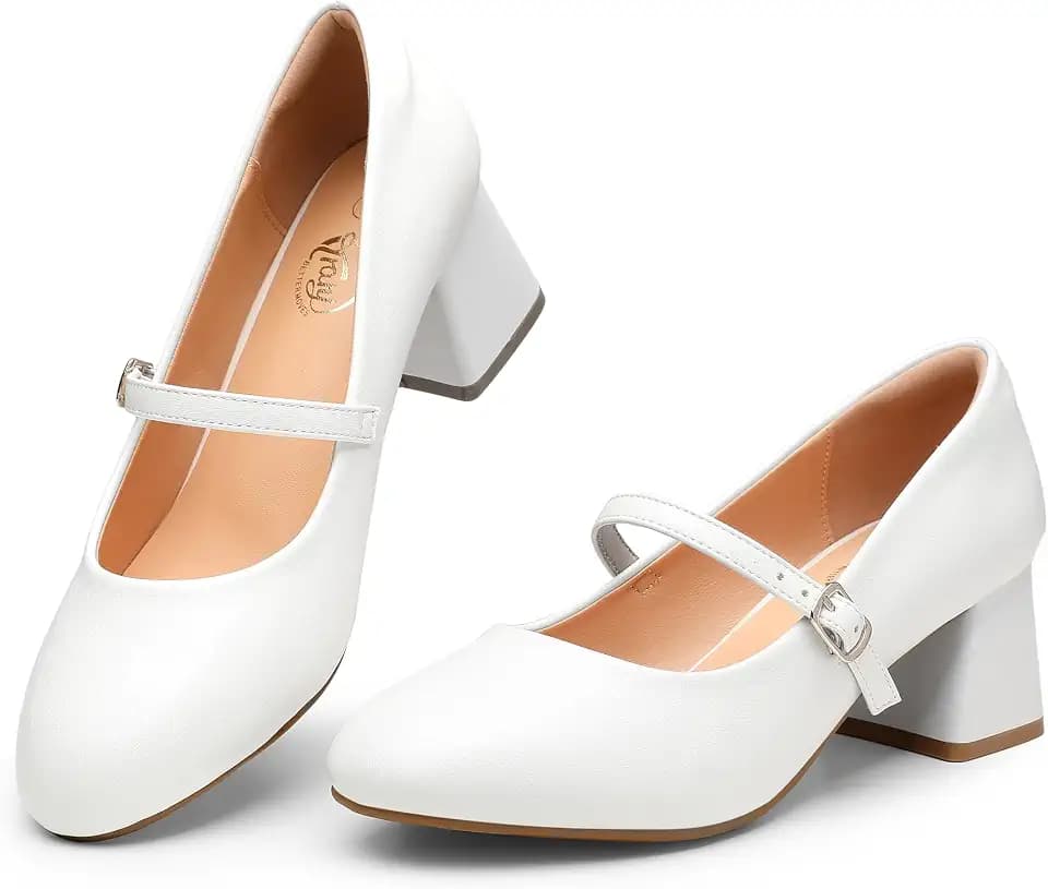 Trary Mary Jane Shoes Women, Chunky Mary Janes Heels for Women Shoes Dressy Casual, Dress Shoes for Women Block Heels Closed Toe Mary Jane Pumps