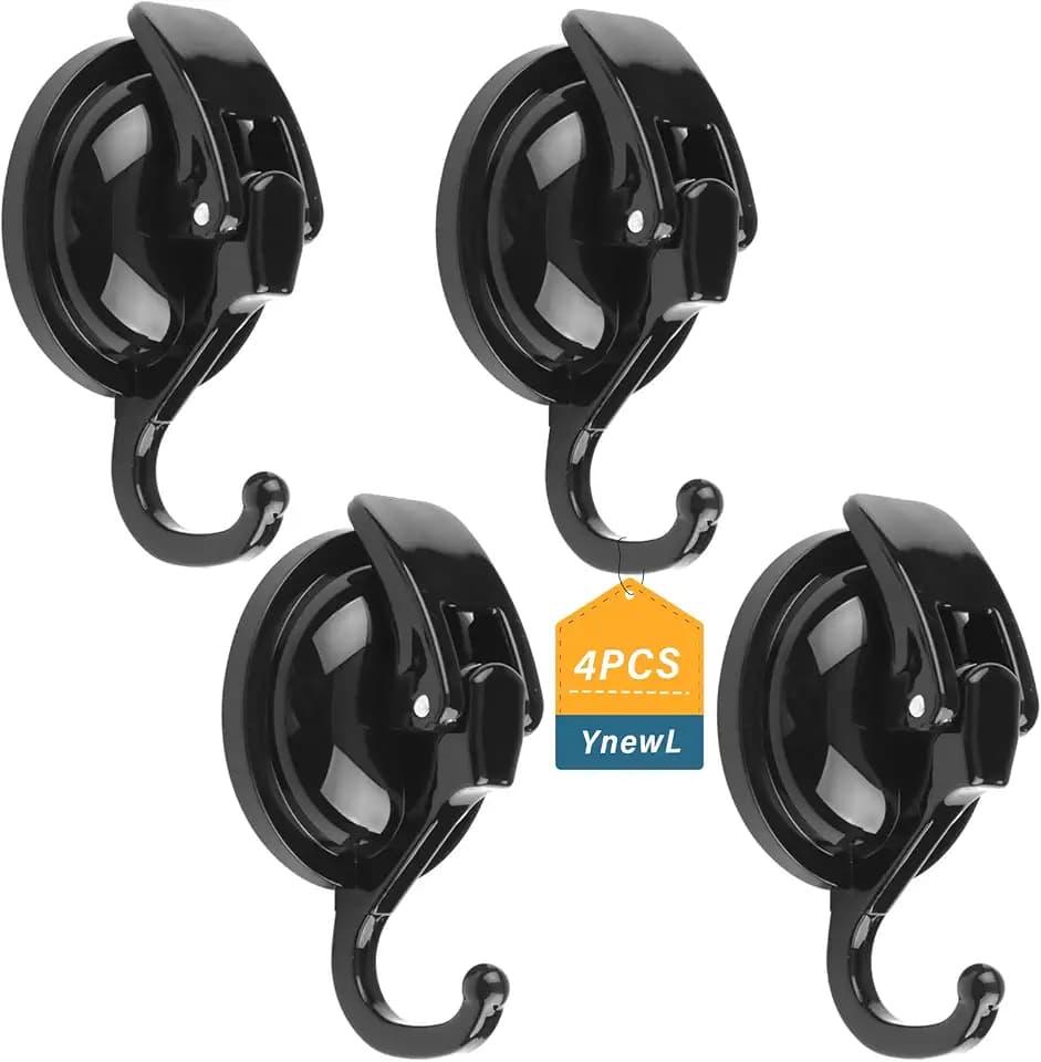 4 Pack Schwarz Saugnapf Haken, 6cm Handtuchhalter Ohne Bohren, Saughaken