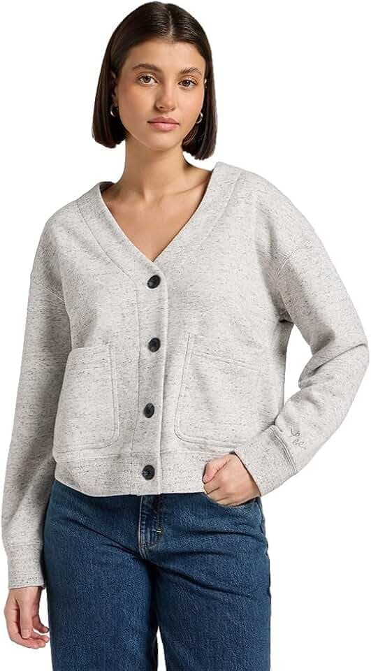 Lee - Sweatshirt Damen - Loose Fit - Cardigan Sweater - Grey Space Dye