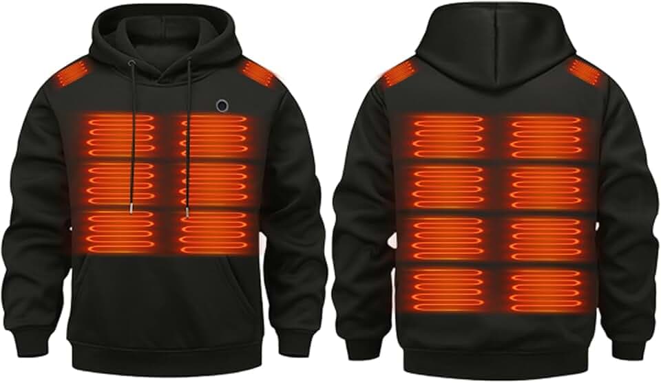 Beheizbarer Hoodie Heizpullover Beheizter Pulli Herren Damen 18 Heizzonen