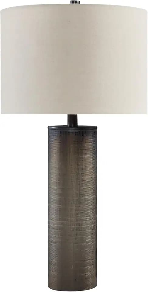 Signature Design by Ashley Dingerly Contemporary 28.25 Inch Glass Table Lamp, Brown & Beige