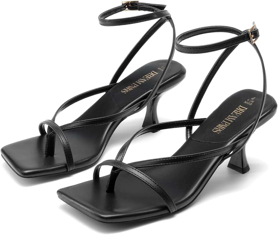 DREAM PAIRS Women's Dressy Thong Kitten Heel Sandals