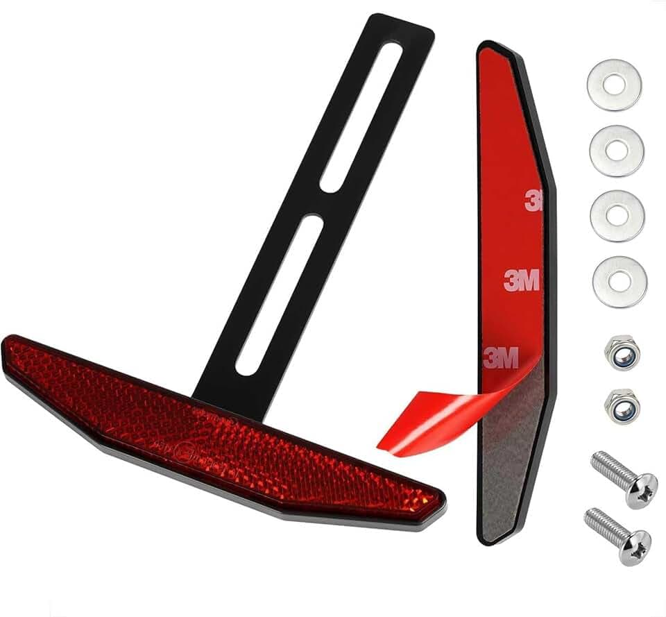 evermotor Rückstrahler Motorrad Hinten mit Lange T-Halter, Trapezform