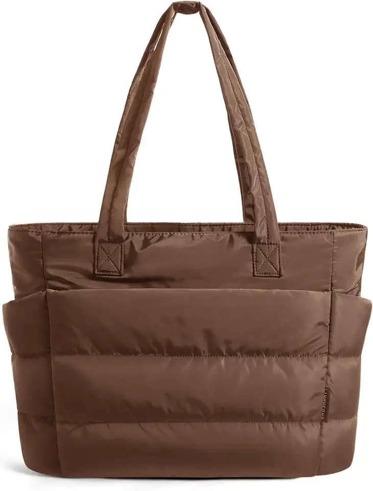 BAGSMART Puffy Tote Bag for Women, Lightweight Work Tote Handbag