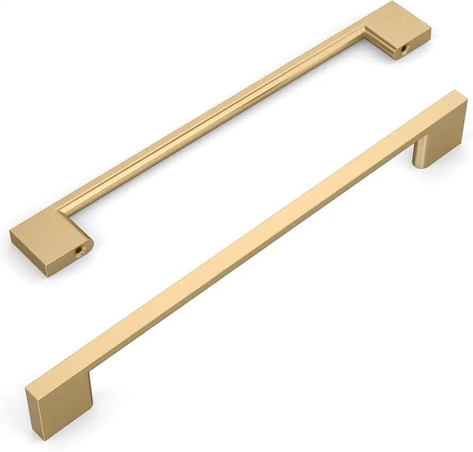 Amerdeco 10 Pack Champagne Bronze Cabinet Pulls 10 Inch(254MM) Hole Centers Kitchen Cabinet Handles Cabinet Hardware Kitchen Handles for Cabinets Cupboard Handles Drawer Pulls ZH0060