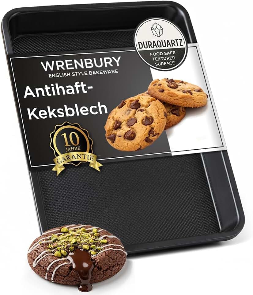 Wrenbury Backform Rechteckig – DuraQuartz Antihaft Backblech 32,8 × 22,8 cm aus Karbonstahl, EU LFGB & EU Food Safe, Frei von PFAS, PTFE, PFOA, PFOS, Fluor & Schwermetallen