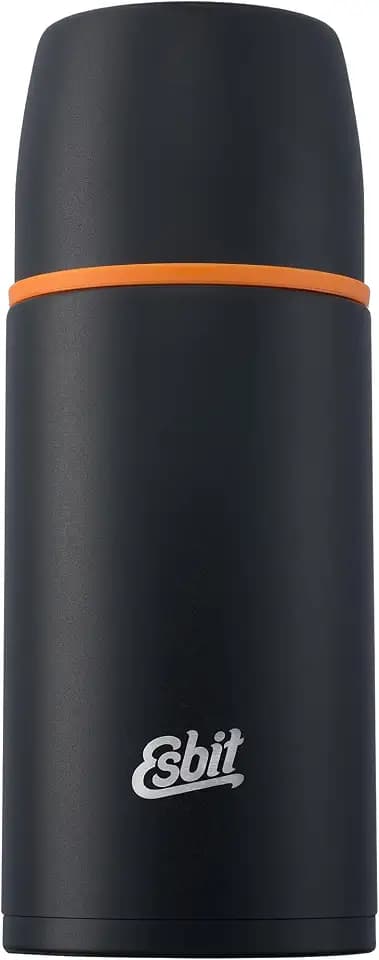 Esbit Classic Isolierflasche 750ml - Thermoskanne für warm & kalt - Thermosflasche mit 2 Bechern - Trinkflasche Edelstahl - Auslaufsicher - Schwarz