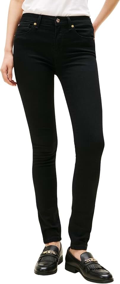 Tommy Hilfiger Damen Skinny DNM Black Como Skinny Rw Ww0ww46720