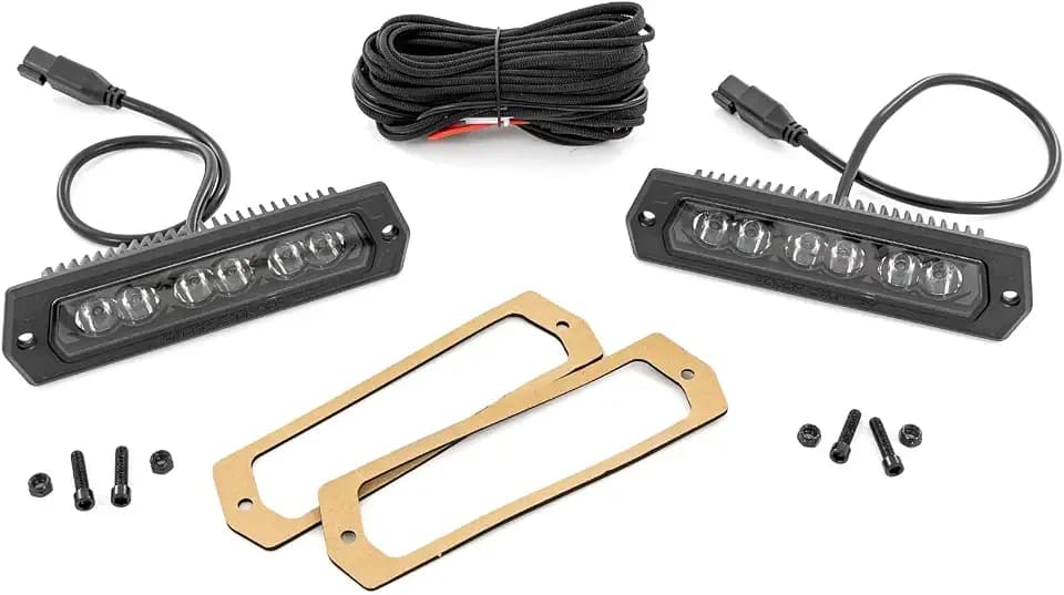 Rough Country Dual 6" Flush Mount LED Light Bars for Trucks, Jeeps, UTV, ATV, RV - 2,880 Lumens, Flood Beam, Pair