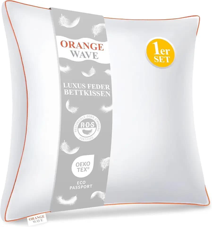 Kopfkissen 60x60 Daunenkissen Federkissen 3-Kammer Kissen Daunen und Federn