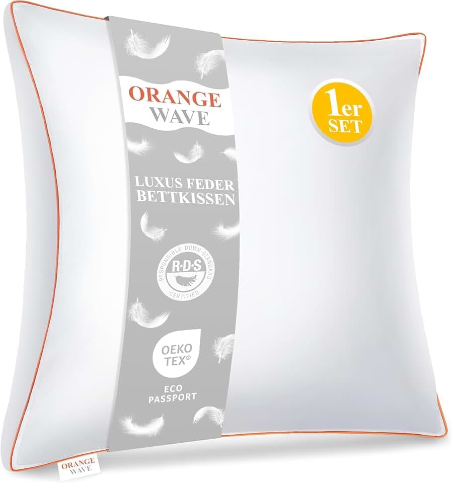 Kopfkissen Daunenkissen 60x60 Federkissen Premium Kissen Daunen und Federn