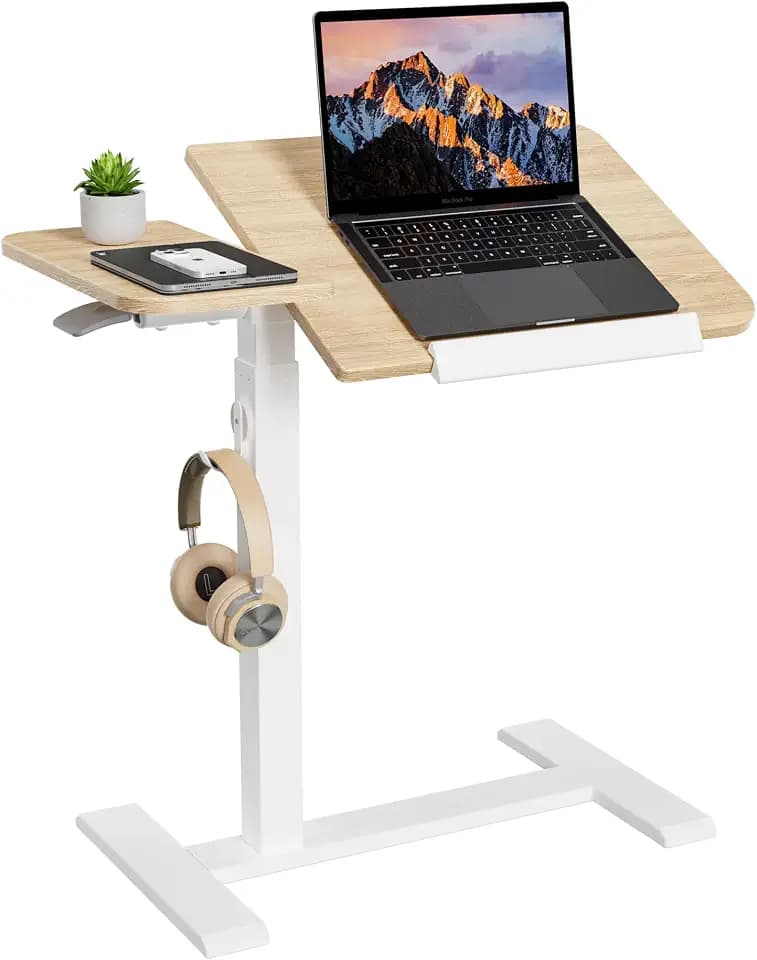 ETHU Neigbare Laptoptisch Höhenverstellbar Beistelltisch mit Gasfeder