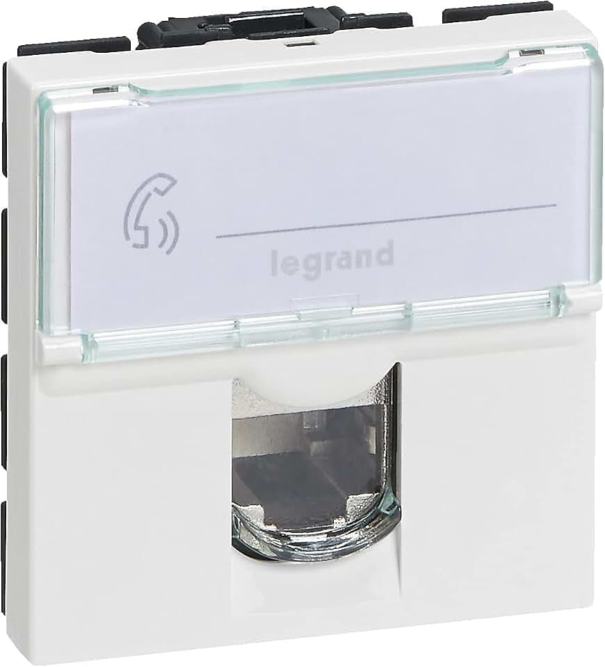 Legrand 99627 RJ 45 Multimedia Mosaic Kategorie6 STP TV, Telefon, Informatik, 2 Module, weiß 99627