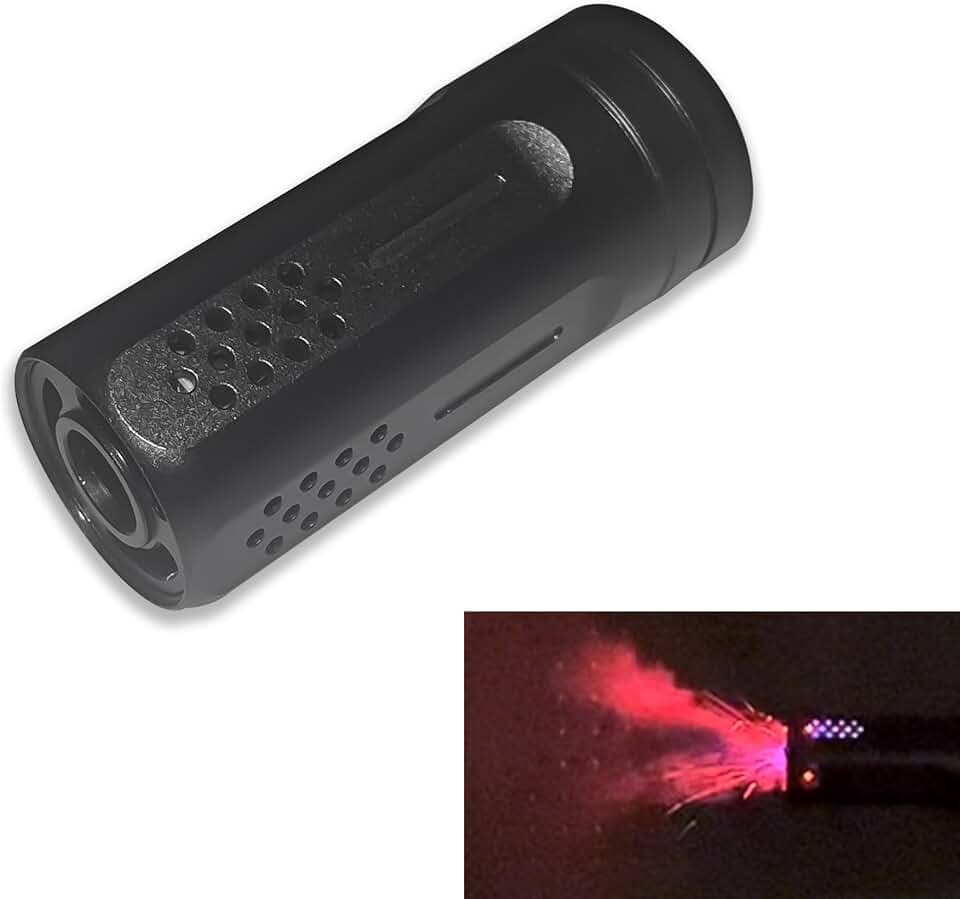 EMERBU Metal Simulated Spitfire Gel Splat Blaster Tracer Lighter Unit(7 Color Selection) - 14mm CCW Interface - for Ages 15+(Black)