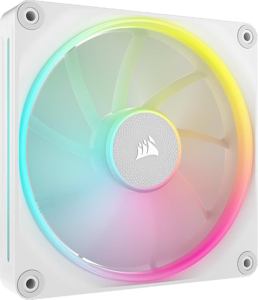 CORSAIR iCUE LINK LX140 RGB 140mm PWM-Lüfter Einzelpackung – Dual Light Loops – Erfordert iCUE LINK System Hub (Separat Erhältlich) – CORSAIR AirGuide Technologie – Weiß
