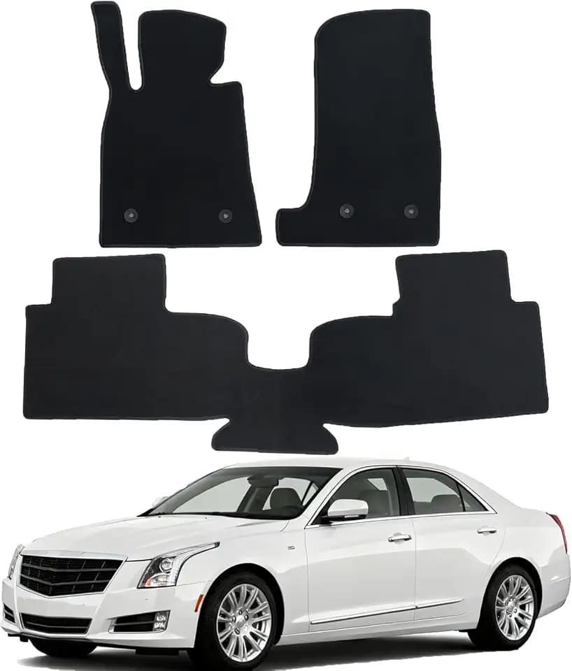 GXARTS Waterproof Car Floor Mats Carpet Full Set Fit for Cadillac CTS 2014 2015 2016 2017 2018 2019 | All-Weather Protection, with Anti-Slip Buckle