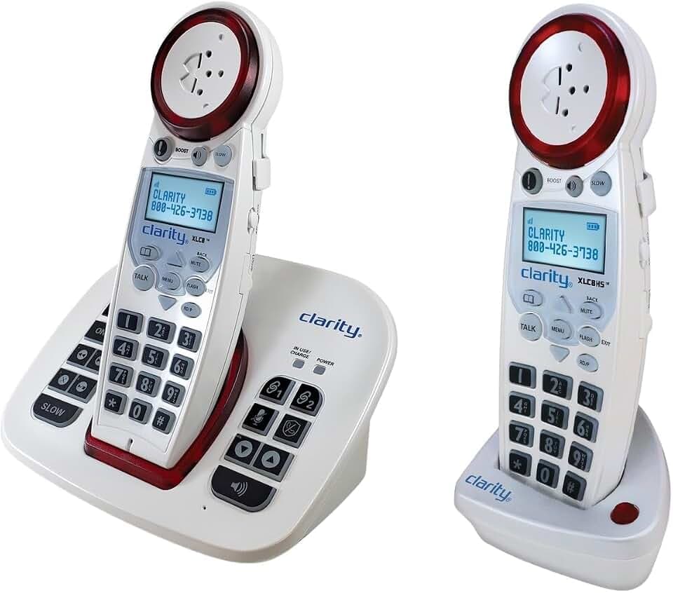 Clarity XLC8 Amplified Cordless Bluetooth Landline Phone for Seniors, Elderly, Hard of Hearing, Hearing Impaired | 50dB Home Phone w/Built-in Telephone Amplifier, Loud Ringer, Talking Caller ID