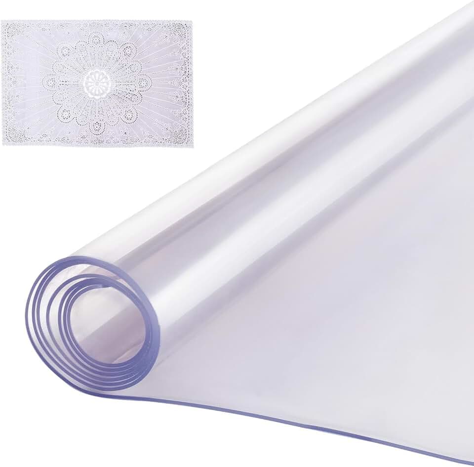 VEVOR Plastic Table Cover, 42 x 72 Inch 2.0 mm Thick Clear Rectangle PVC Desk Mat Protector, Waterproof & Easy Cleaning Desk Pad Tablecloth, for Office, Dresser, Dining Room, Night Stand