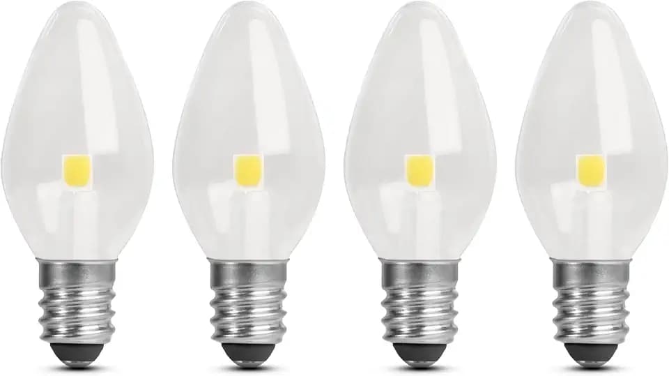 Feit Electric C7 LED Night Light Bulbs - 7W Eq 30 Lumens 5000K E12 Base - 4 Pack