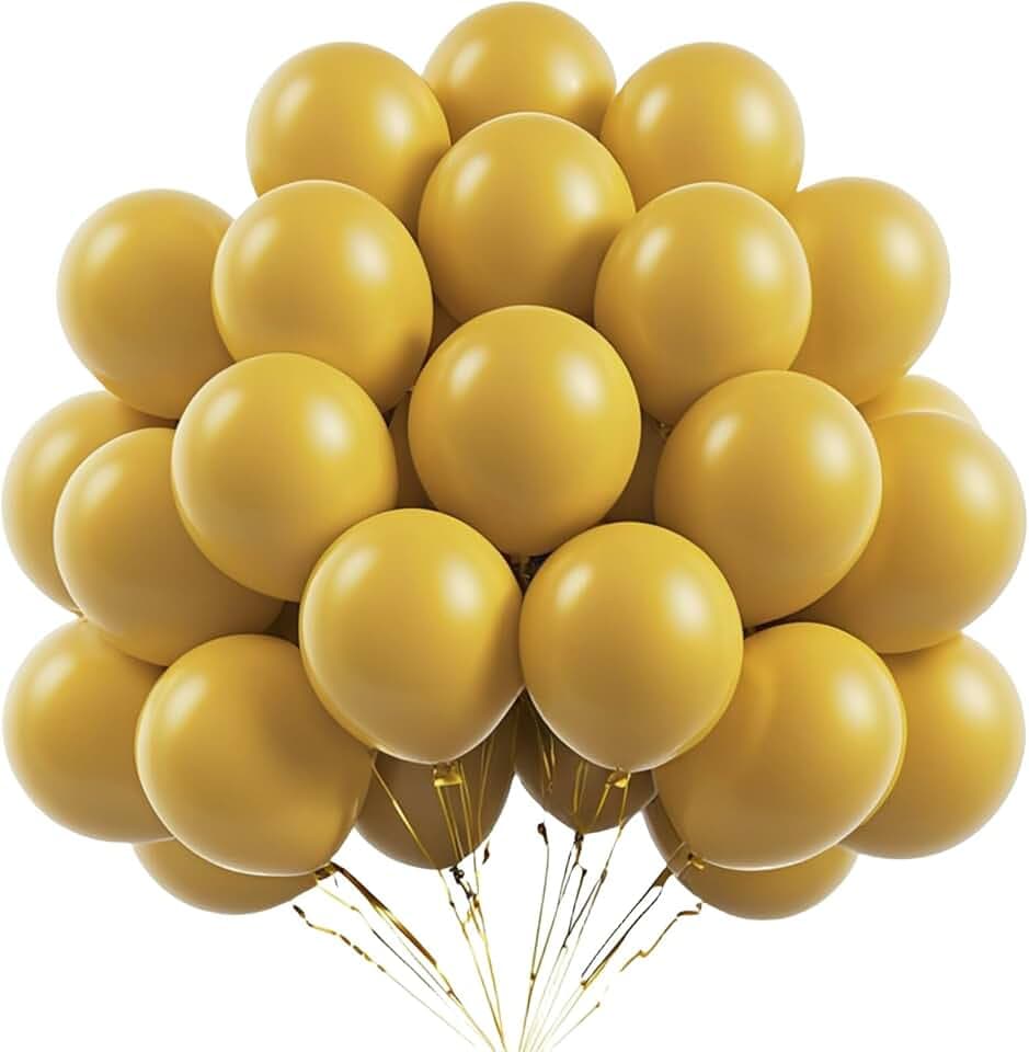 Luftballons Senf Gelb,100 Stück Senf Gelb Ballons,12 Zoll Latex luftballons Geburtstag,Luftballon Partydeko Geburtstags Hochzeits Festival Jahrestag Deko