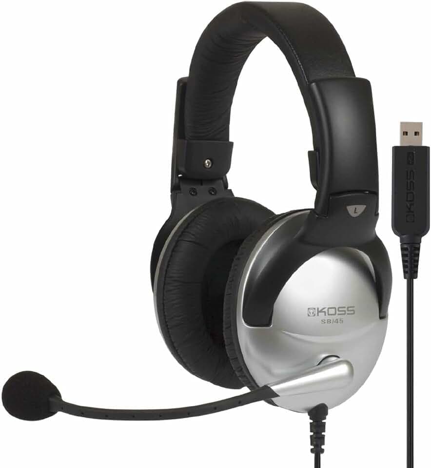 Koss Multimedia Stereo Headphone with USB Plug (SB45 USB),Red