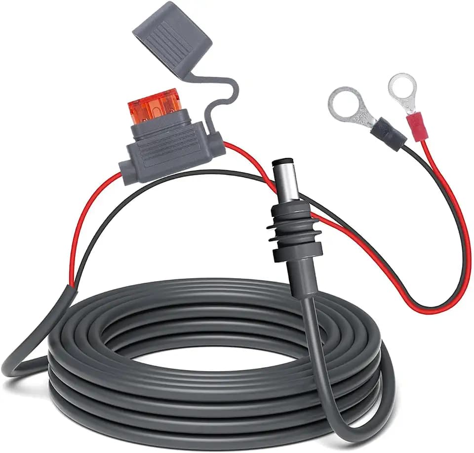 for Starlink Mini Direct Battery Power Cable, 3M/10FT, 18AWG DC Power Cable with Fuse Holder for Starlink Mini, 12V-48V Input, Battery Ring Terminals for RV, Boat, Off-Grid Solar (3M)