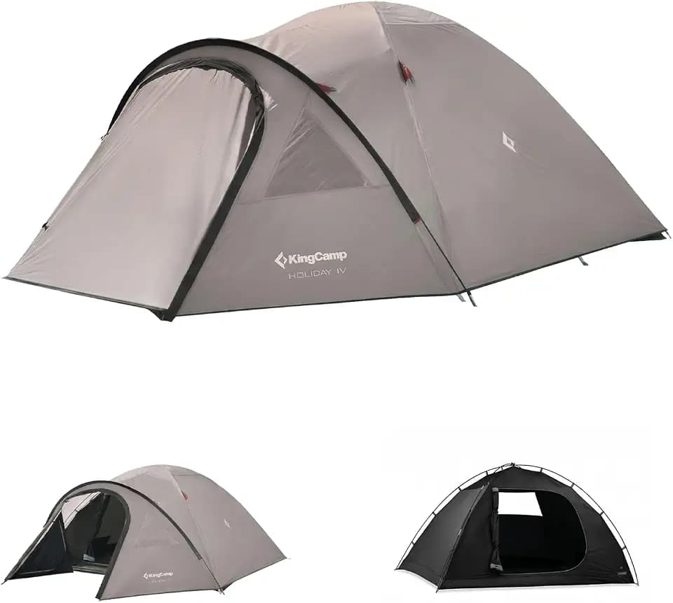 KingCamp 3-4 Personen Zelt mit Vorzelt,Geräumiges 3000mm Wasserdichtes Zelt