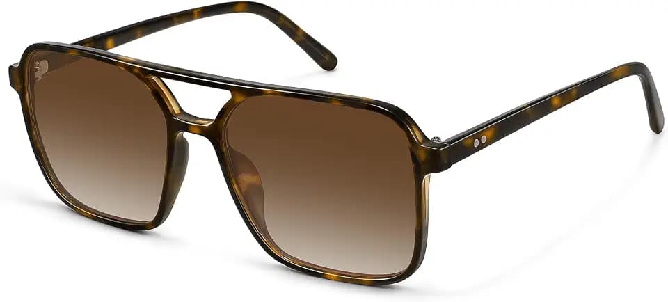 Square Aviator Sunglasses for Women Men Retro Trendy UV Protection Shades