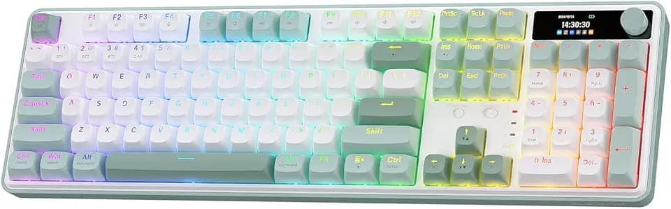 Redragon K761 PRO Wireless 104-Key Gasket Gaming Keyboard, Screen & Knob