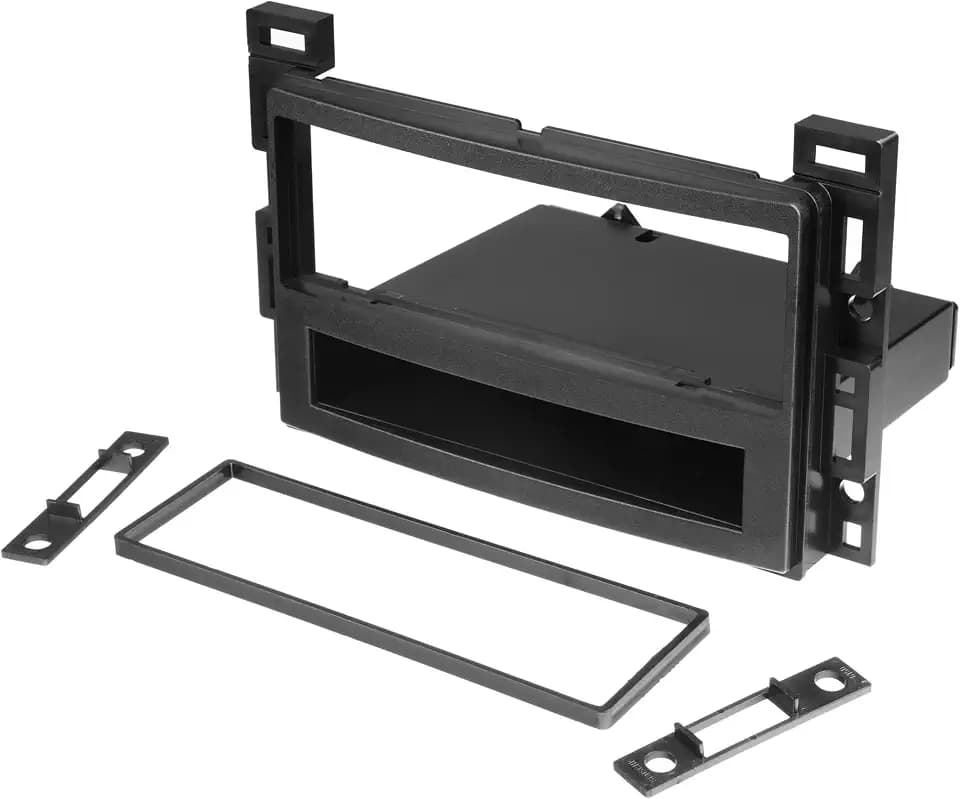 Scosche GM1587B Single DIN Radio Install Dash Kit with Pocket Compatible with Select 2004-12 Chevrolet, Pontiac and Saturn Vehicles - Aftermarket Car Stereo Installation Kit - Does Not Fit Double DIN