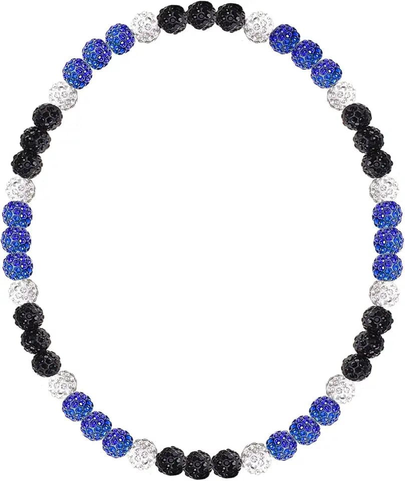 Baseball Necklace 16in/19in/22in Baseball Bling Drip Necklaces Rhinestone Clay Beaded Chain Necklace for Men Cool Sports Jewelry for Players Lovers