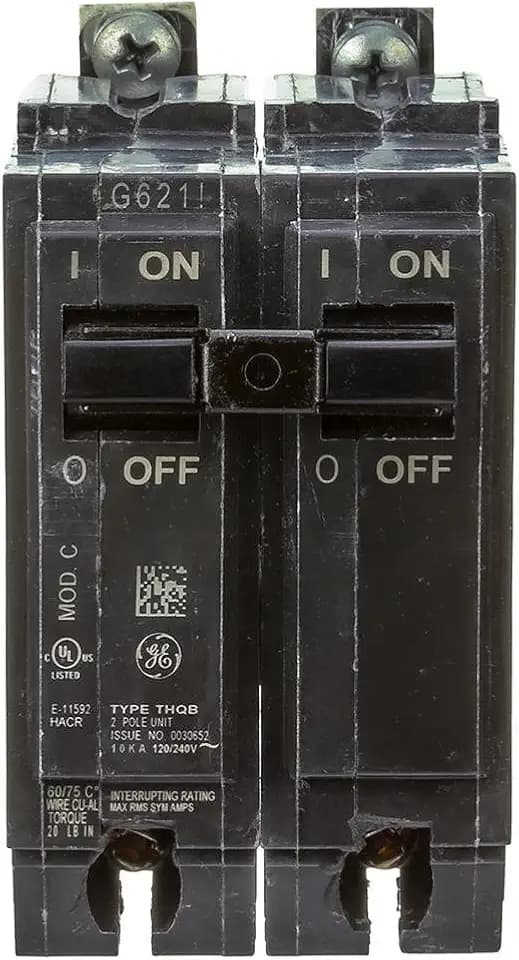ABB TEY/Q-Line® THQB2130 2-Pole Miniature Circuit Breaker • 30A Double Pole Breaker • 120/240 VAC, 10 kA Interrupt • Thermal Magnetic Trip • Bolt-On Installation • HACR Rated