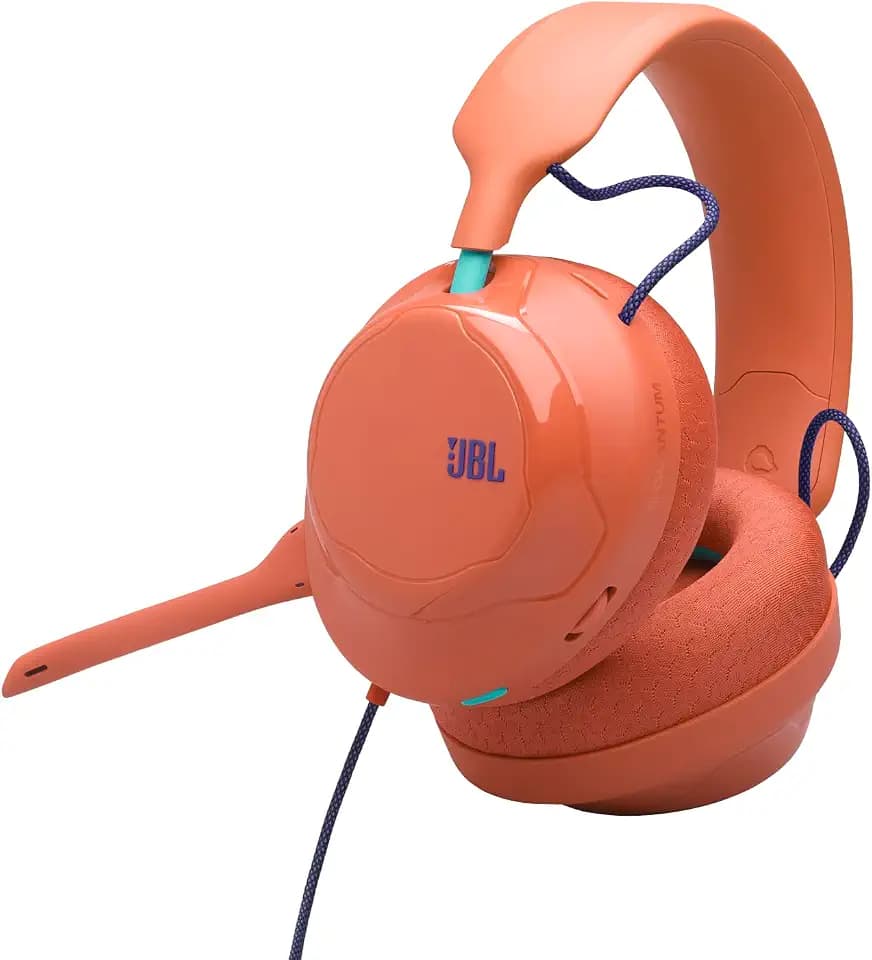 JBL Quantum 120, Kabelgebundenes Gaming-Over-Ear-Headset, Koralle