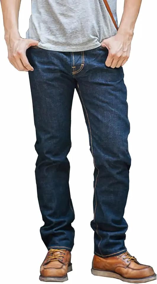 Red Tornado Vintage 16oz Men Jeans Slim Fit Straight Leg Raw Denim Selvedge