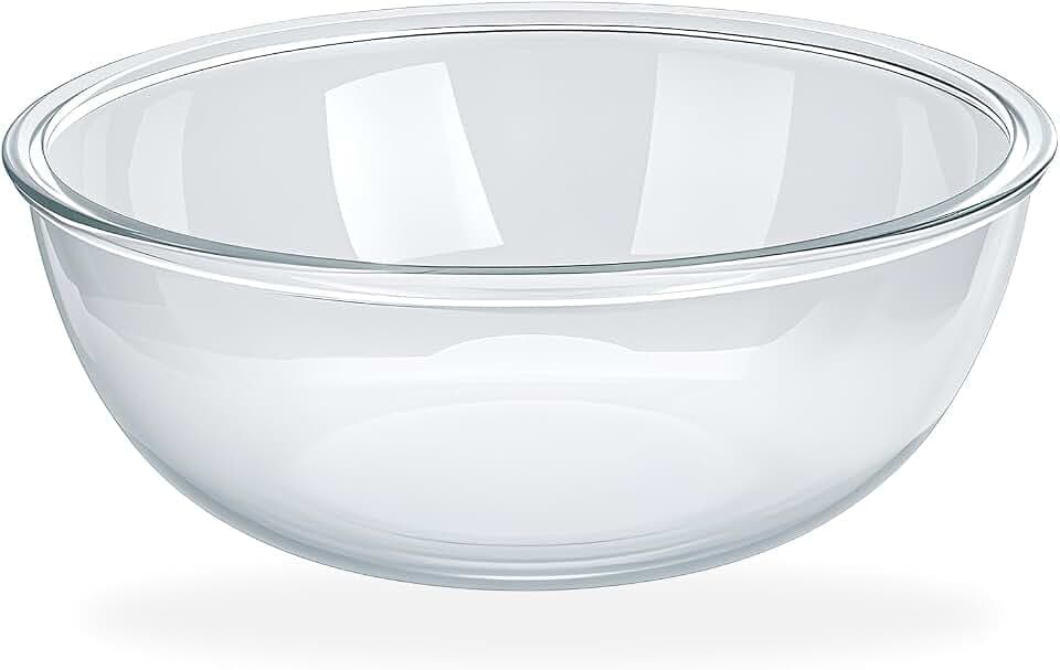 6.3 Qt Large Glass Mixing Bowl,11-1/2" Clear Glass Salad Cooking Bowls