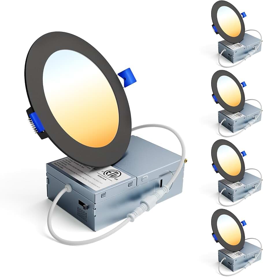 Ensenior 4 Pack 4 Inch LED Recessed Light, 5CCT Dimmable Canless Wafer
